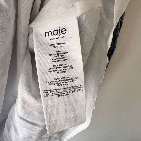 Maje Geometric Print Metallic Shift Dress Size 34 (small) - Picture 4 of 10